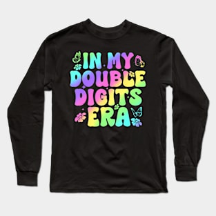 In My Double Digits Era Retro 10 Year Old 10th Birthday Girl Long Sleeve T-Shirt